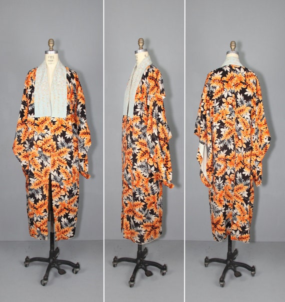 1940s kimono / vintage kimono / silk robe / DESERT