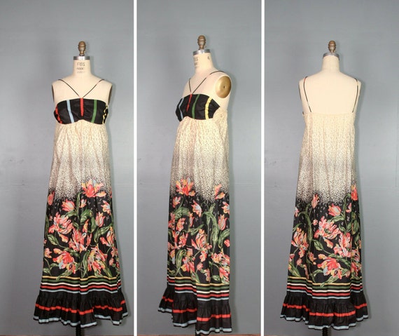 vintage maxi dress / 1970s dress / bohemian floral DEWBERRY | Etsy