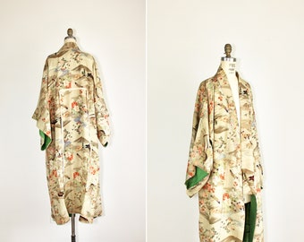 1930s silk kimono | bird and flower | juban | vintage robe | wedding kimono