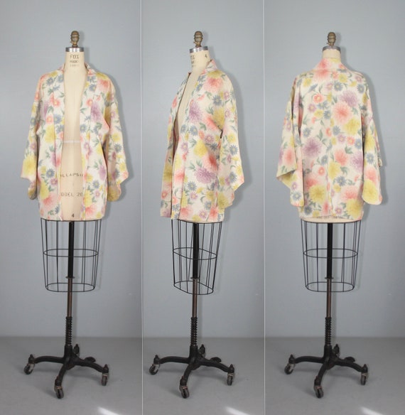 Haori | vintage kimono | silk jacket | floral | 19