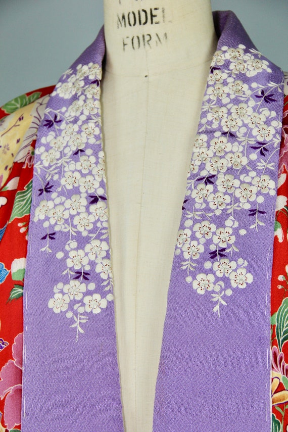 1930s embroidered kimono | silk robe | floral jub… - image 2