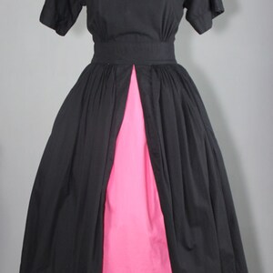 vintage dress / pop color / full skirt / CHLOE cotton dress image 4