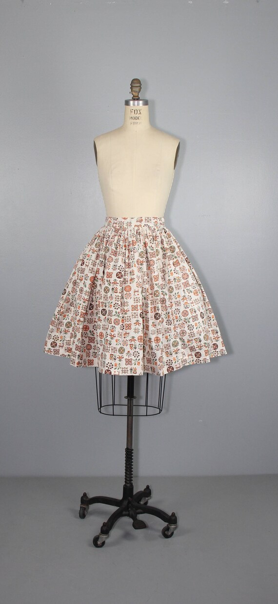 1950s skirt / novelty print / LITTLE FOLKLORE / v… - image 3