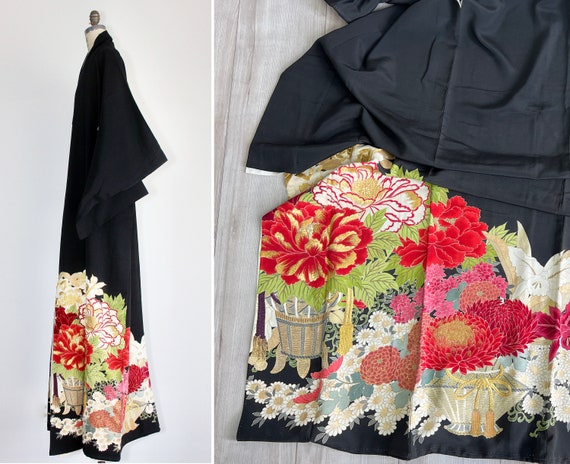 Embroidered kimono | vintage silk kimono | 1950s … - image 1