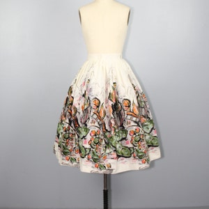 1950s / cotton skirt / novelty print / FRUIT AND WINE vintage skirt image 3