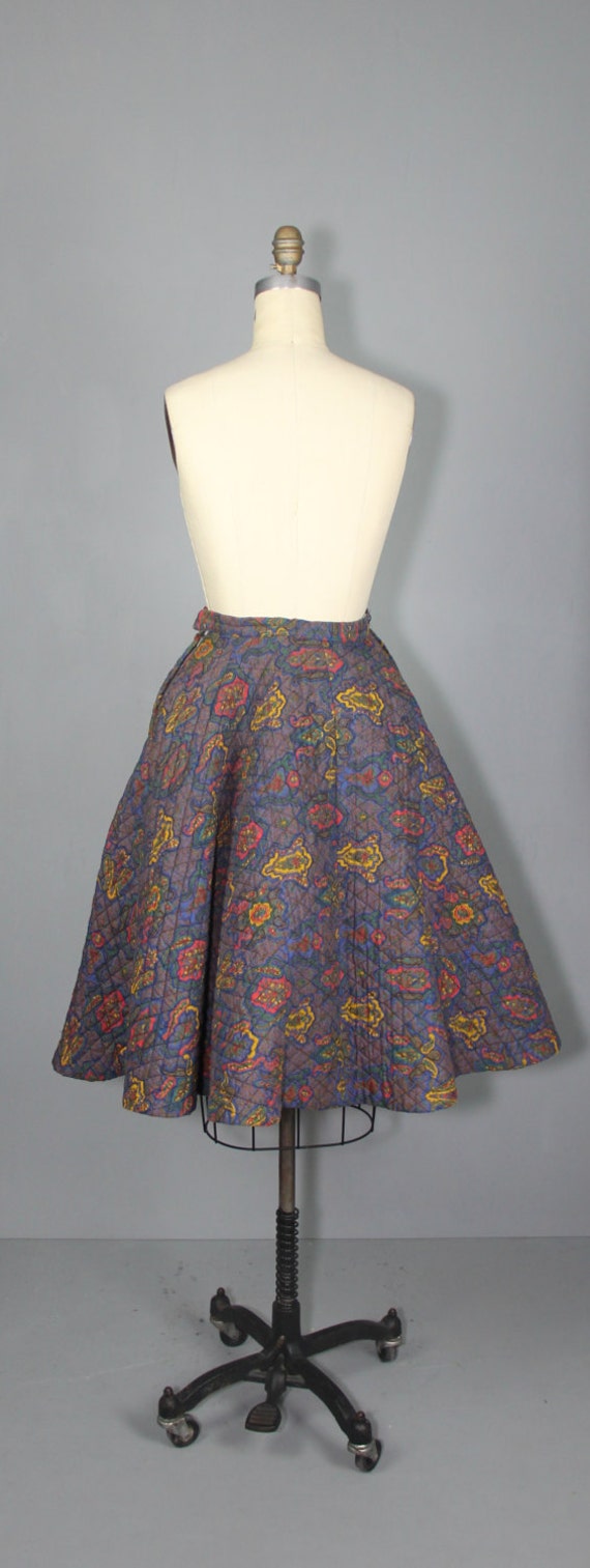 1950s skirt / circle skirt / quilted / SOCK HOP v… - image 5
