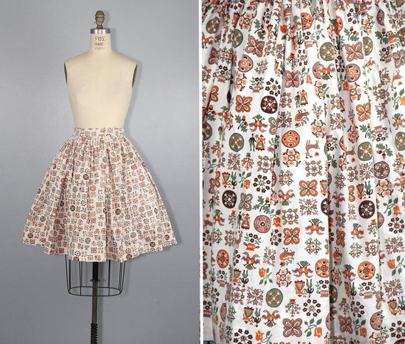 1950s skirt / novelty print / LITTLE FOLKLORE / vi