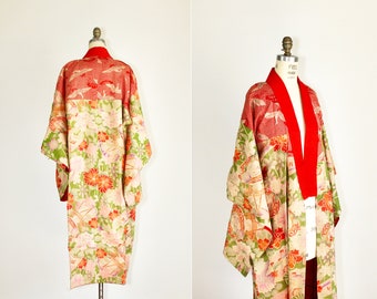 1940s kimono | Japan | vintage robe | cotton and linen juban | dressing gown