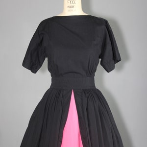 vintage dress / pop color / full skirt / CHLOE cotton dress image 2