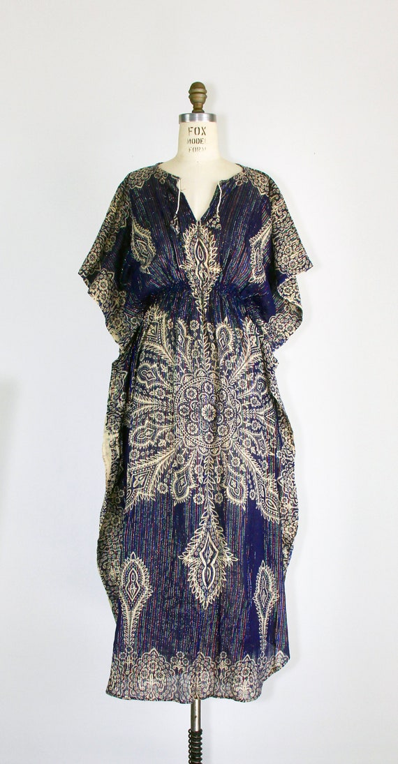 India gauze cotton dress | 1970s | bohemian | Lur… - image 3