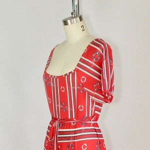 1970s Jumpsuit vintage romper Novelty Print Life Preserver 1940s Style One Piece image 4