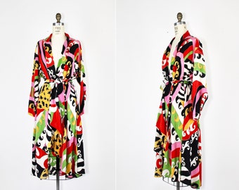 Vintage silk kimono | belted silk robe | 1970s | art pop | tissue thin silk kimono