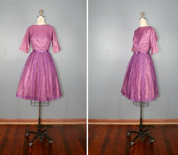 Items similar to vintage . lace . dress . SUGAR PLUM . full . skirt . party . frock on Etsy