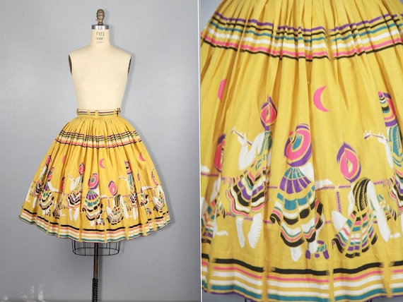 1950s novelty skirt | Mexican Musicians | cotton s