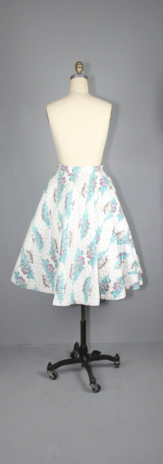 1950s skirt / circle skirt / novelty print / COAS… - image 5