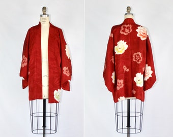 Japanese kimono | vintage haori | silk kimono | floral | 1950s | silk jacket
