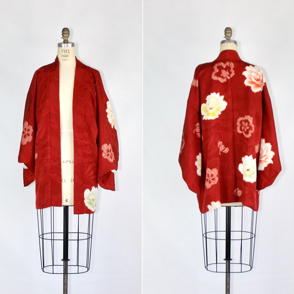 Japanese kimono | vintage haori | silk kimono | floral | 1950s | silk jacket