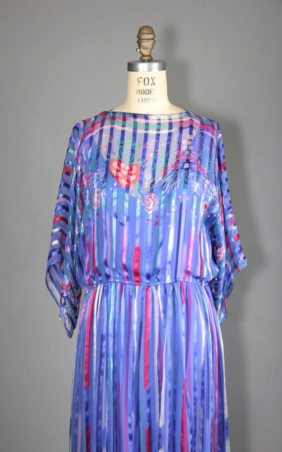 silk dress / 1970s dress / sheer / ELDERFLOWER vi… - image 2