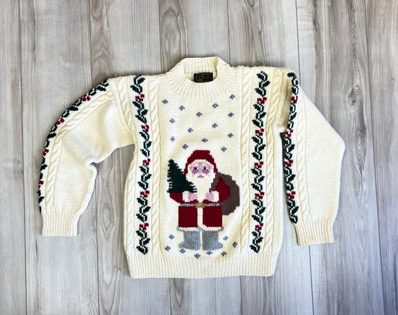 Vintage wool sweater | holiday sweater | Santa Cl… - image 1