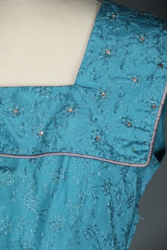 turquoise dress / rhinestone / 1960s / MEDITERRAN… - image 2