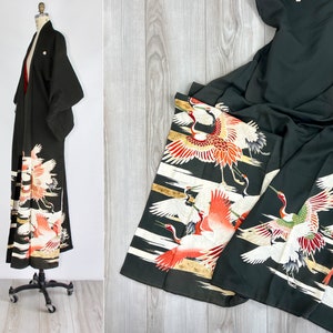 1940s silk kimono | vintage silk robe | tomesode | hand-dyed dressing gown
