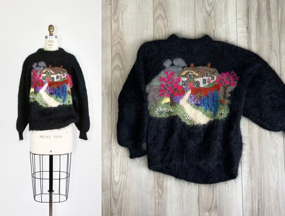 Vintage mohair sweater | embroidered | cottagecor… - image 1