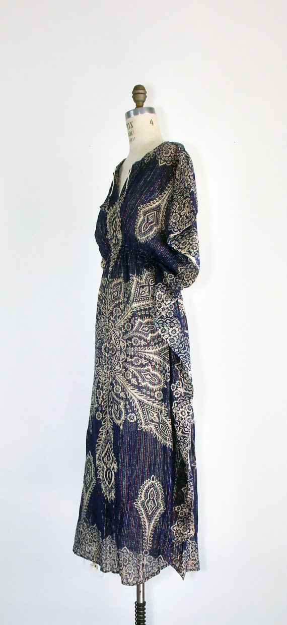 India gauze cotton dress | 1970s | bohemian | Lur… - image 4