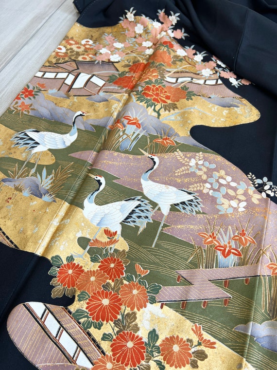 Silk embroidered kimono | 1950s | vintage robe | … - image 2