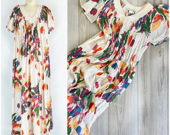 Amerikan Climax | cotton gauze dress | 1970s | bohemian | India | hippie | vintage floral dress