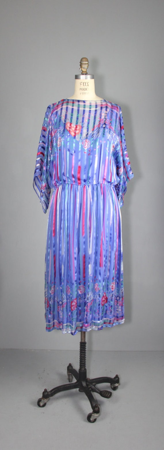 silk dress / 1970s dress / sheer / ELDERFLOWER vi… - image 3