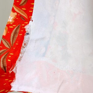 Art Nouveau silk kimono robe Vintage floral dressing gown 1950s image 10
