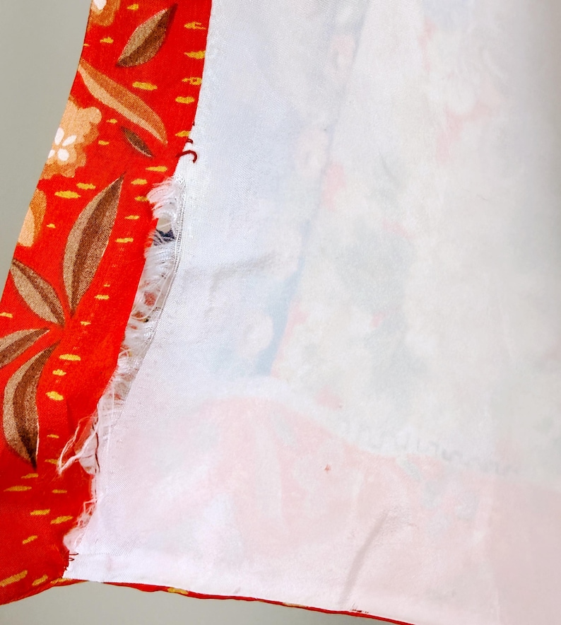 Art Nouveau silk kimono robe Vintage floral dressing gown 1950s image 10