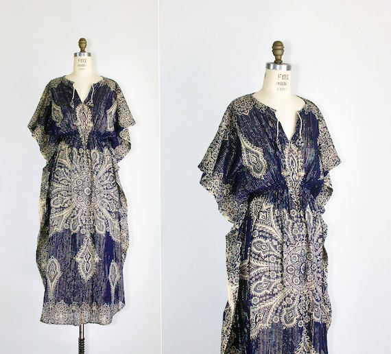 India gauze cotton dress | 1970s | bohemian | Lur… - image 1