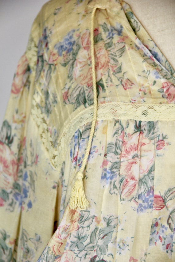 India gauze | vintage dress and skirt set | flora… - image 3