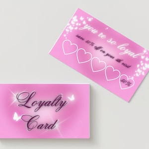 Cartão fidelidade, cartão de recompensa do cliente, cartão de desconto, cabeleireiro, lash tech, nail tech, maquiador