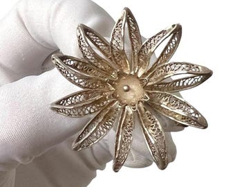 ヴィンテージ フィリグリー 835 ソリッド シルバー ブローチ。 - Etsy 日本