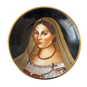Vintage La Fornarina Italy Hand-Painted Portrait Plate, Italian Ceramic Art, Decorative Plate