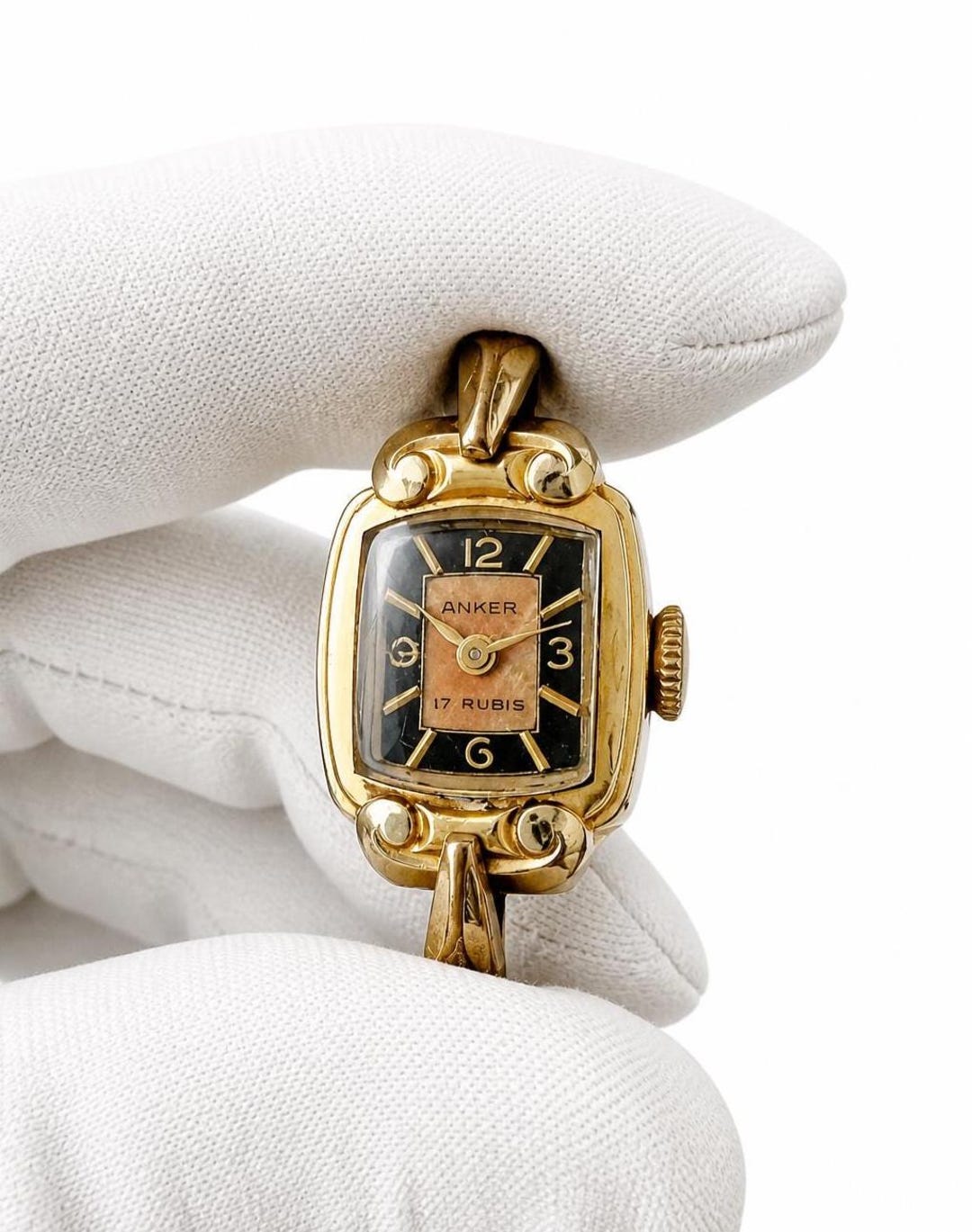 Vintage ANKER Rolled Gold Ladies Watch – 17 Rubis – Mother of Pearl ...