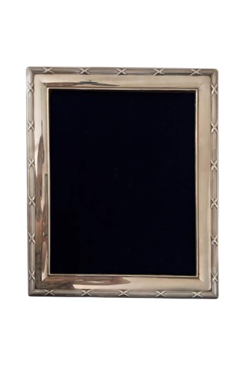 大型スターリングシルバーフォトフレーム - Carrs of Sheffield - 英国