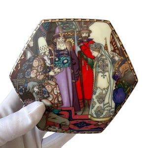Vintage Heinrich Villeroy & Boch Porcelain Trinket Box – Snegurochka by Boris Zvorykin, 1980s West Germany