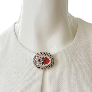 Vintage Italian Micro Mosaic Brooch.