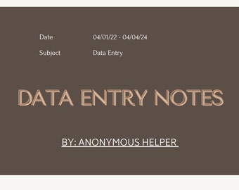 The Beginner's Guide to Data Entry