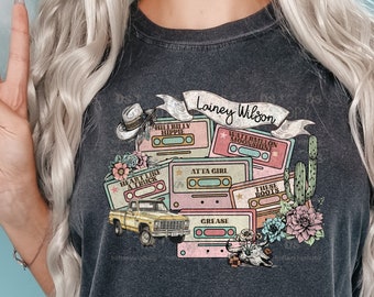 Lainey Wilson tshirt, Country Cassette Tapes, Mixtape, music, Nashville, western cowgirl cowboy, Comfort Colors, trendy