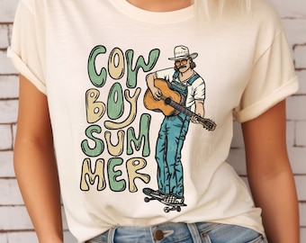 Cowboy Summer Tshirt tee | country music, Nashville, western cowgirl cowboy, Comfort Colors, trendy. skateboard