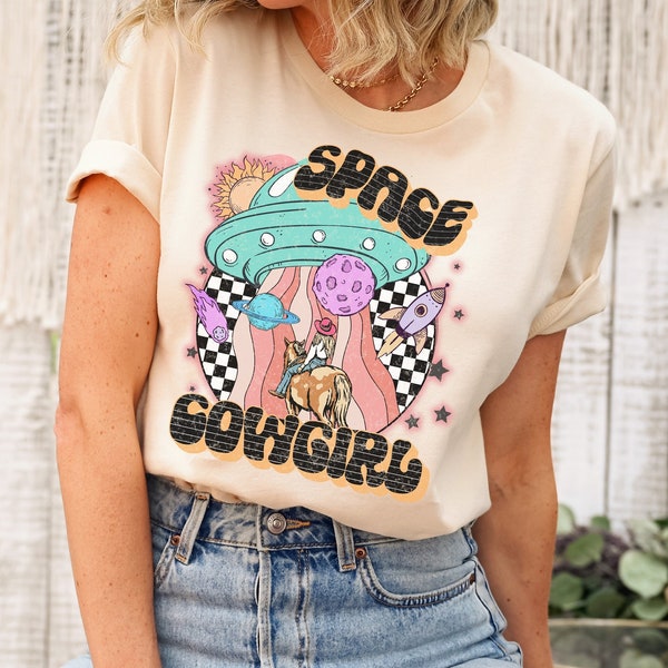 Space Cowgirl, Cosmic Disco PNG, Western, tshirt sublimation, Cowboy, Country, Summer, digital download, cowgirl, retro, vintage, groovy