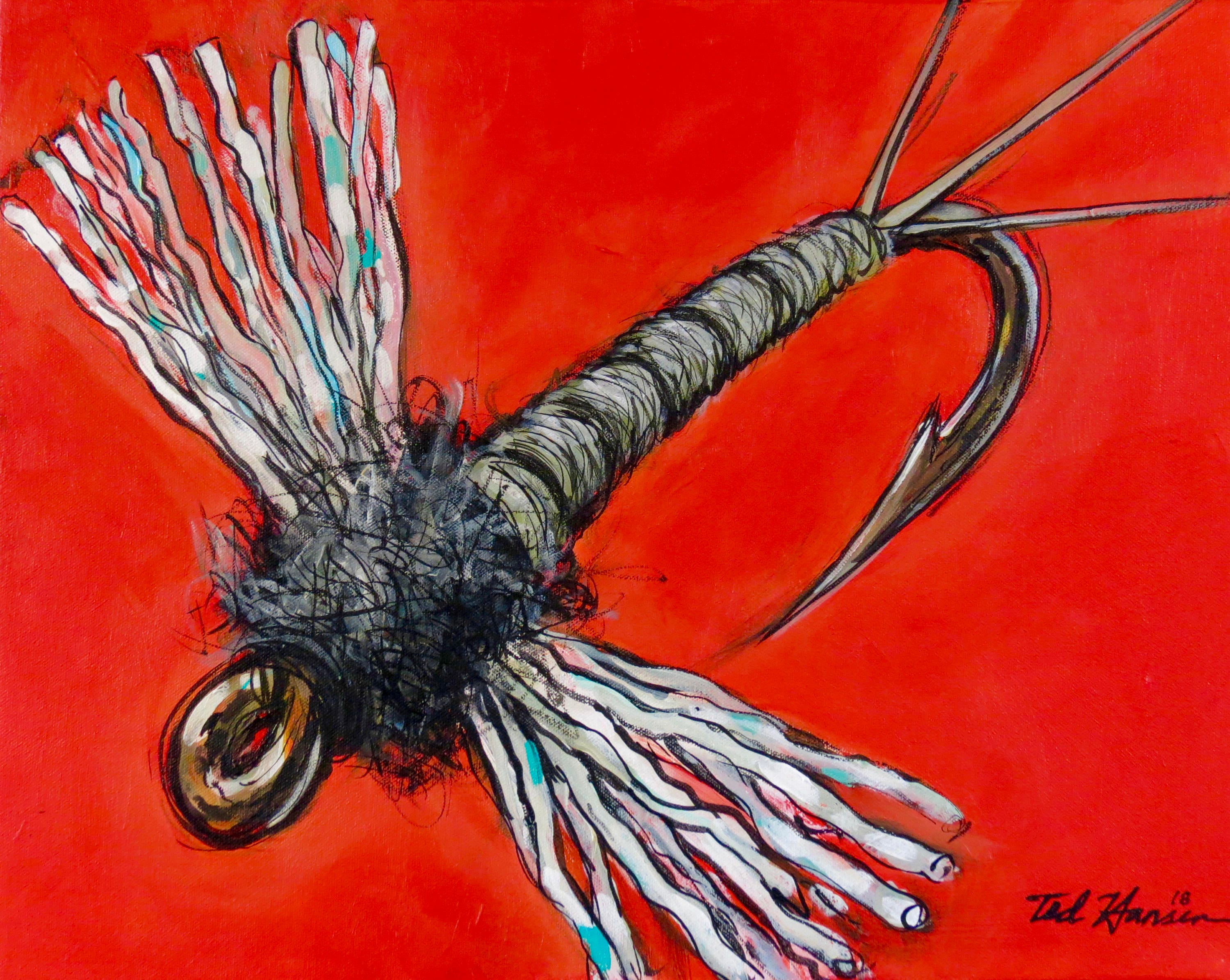 Trico Spinner on Red, Limited Edition Archival Print
