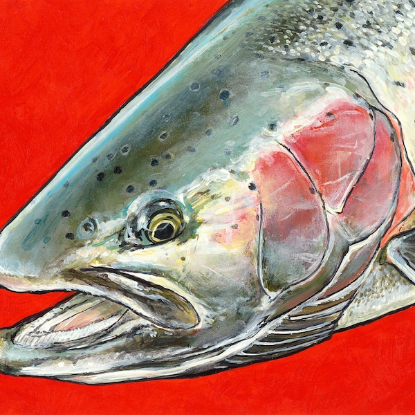 Steelhead op Rood, Limited Ed. Archiefafdruk