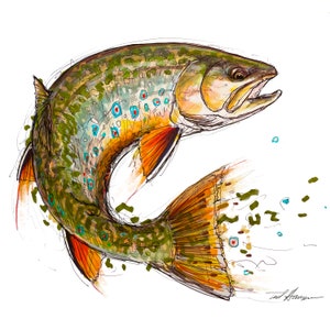 Archival Print &quot;Brook Trout Scramble&quot;