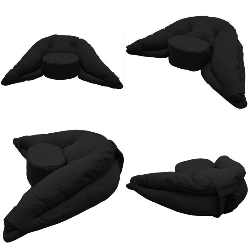 Black Zen Crescent Yoga Support Meditation Cushion Regular Size Etsy