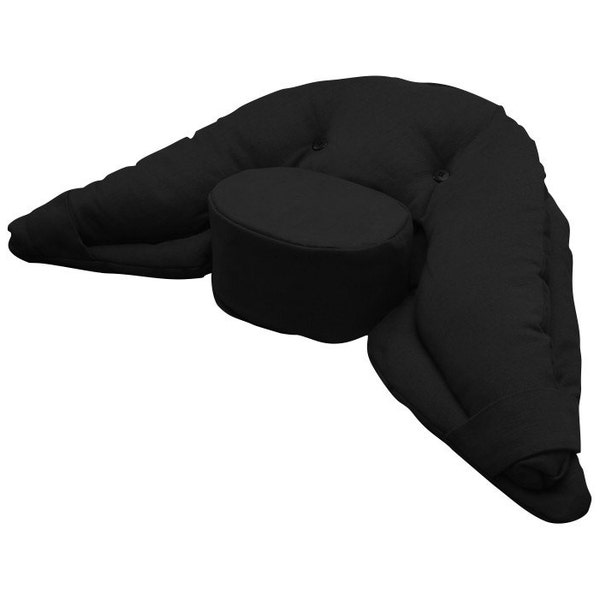 Black  Zen crescent yoga support meditation cushion - Regular Size